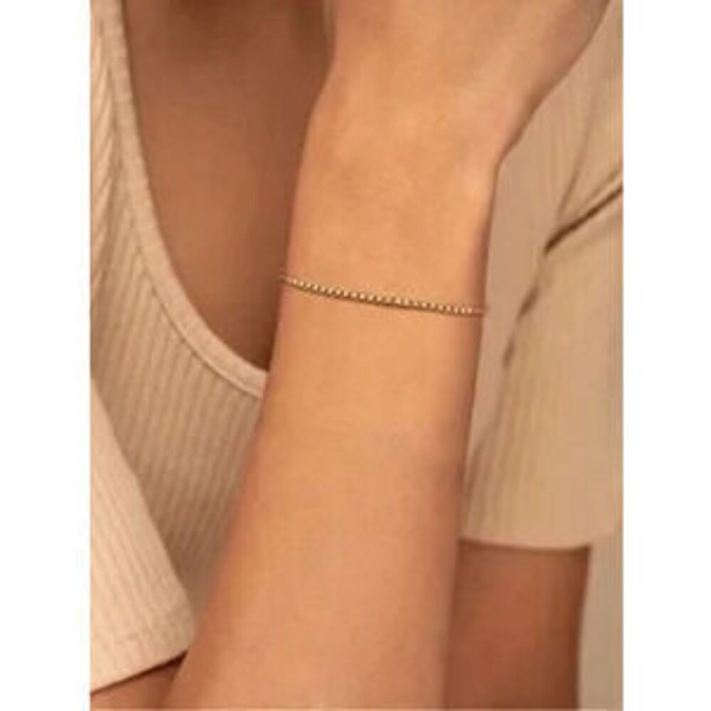 18k Gold Plated Box Chain Bracelet Dainty